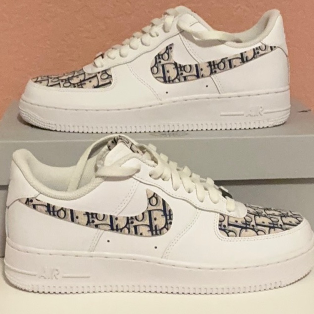 Custom Air Force 1 ‘07 Sneakers with Patterned Designer Accents